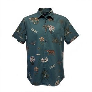 Ted Baker Teal Animal Jungle Novelty Print Floral Button Down Shirt